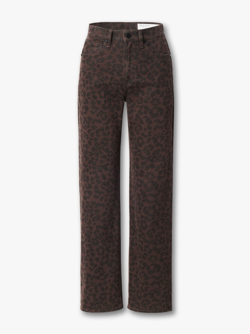 rag & bone The Shea High-Rise Relaxed Straight Jeans Espresso Leopard |32| NWT
